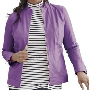 Vintage Y2K Avenue By Jessica London Purple Leather Jacket